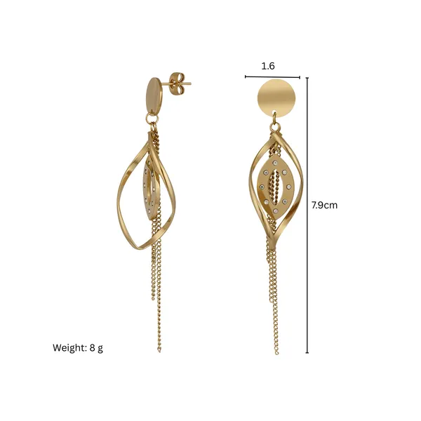 Gold_Crystal_Leaf_Chain_Tassel_Drop_Earrings_For_Women_And_Girls